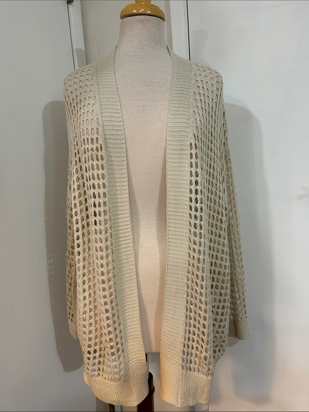Open Weave Cream Women's Cardigan